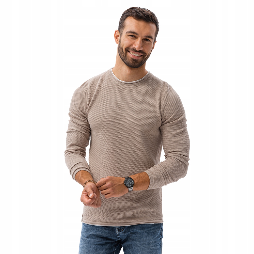 

Sweter męski bawełniany E121 brązowy L