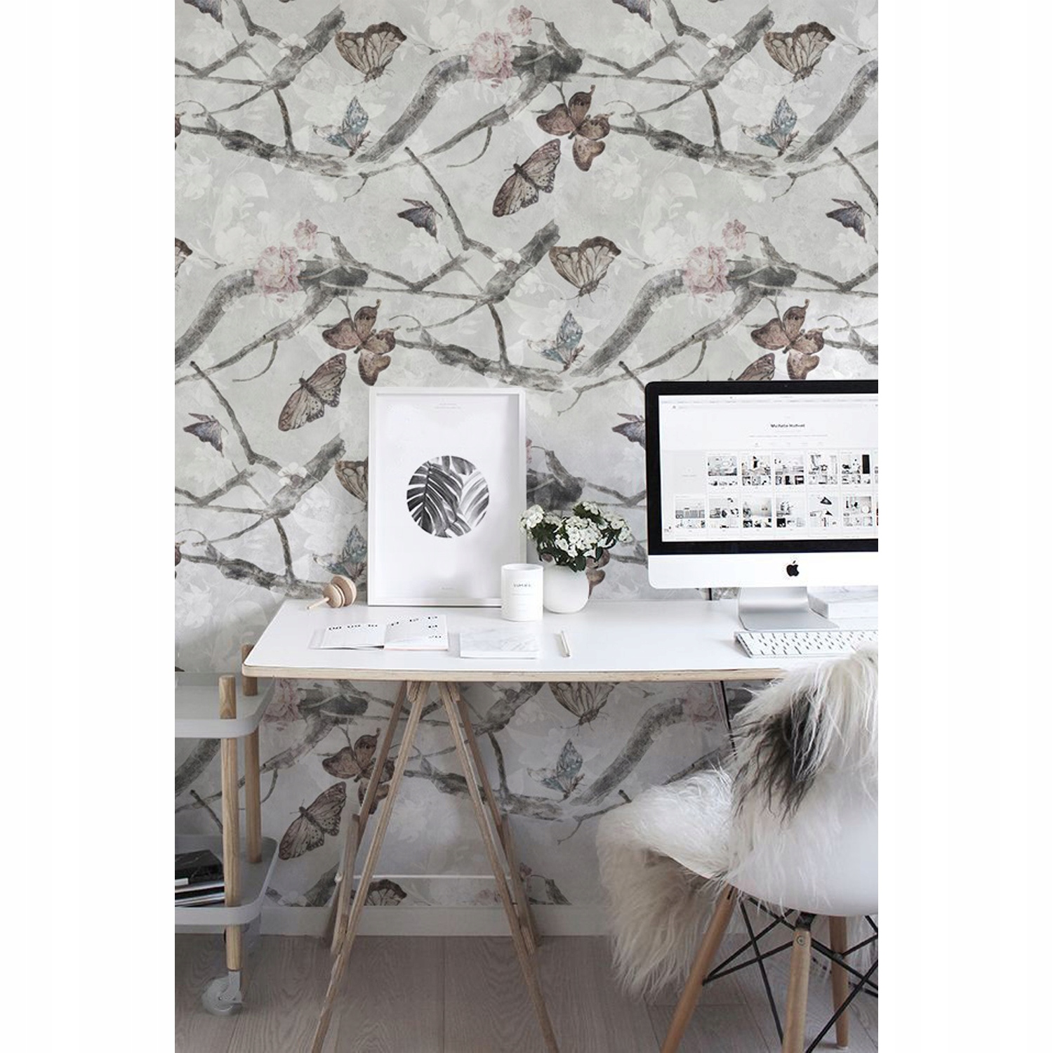 

Fototapeta Gałęzie z motylami vintage 312x219 cm