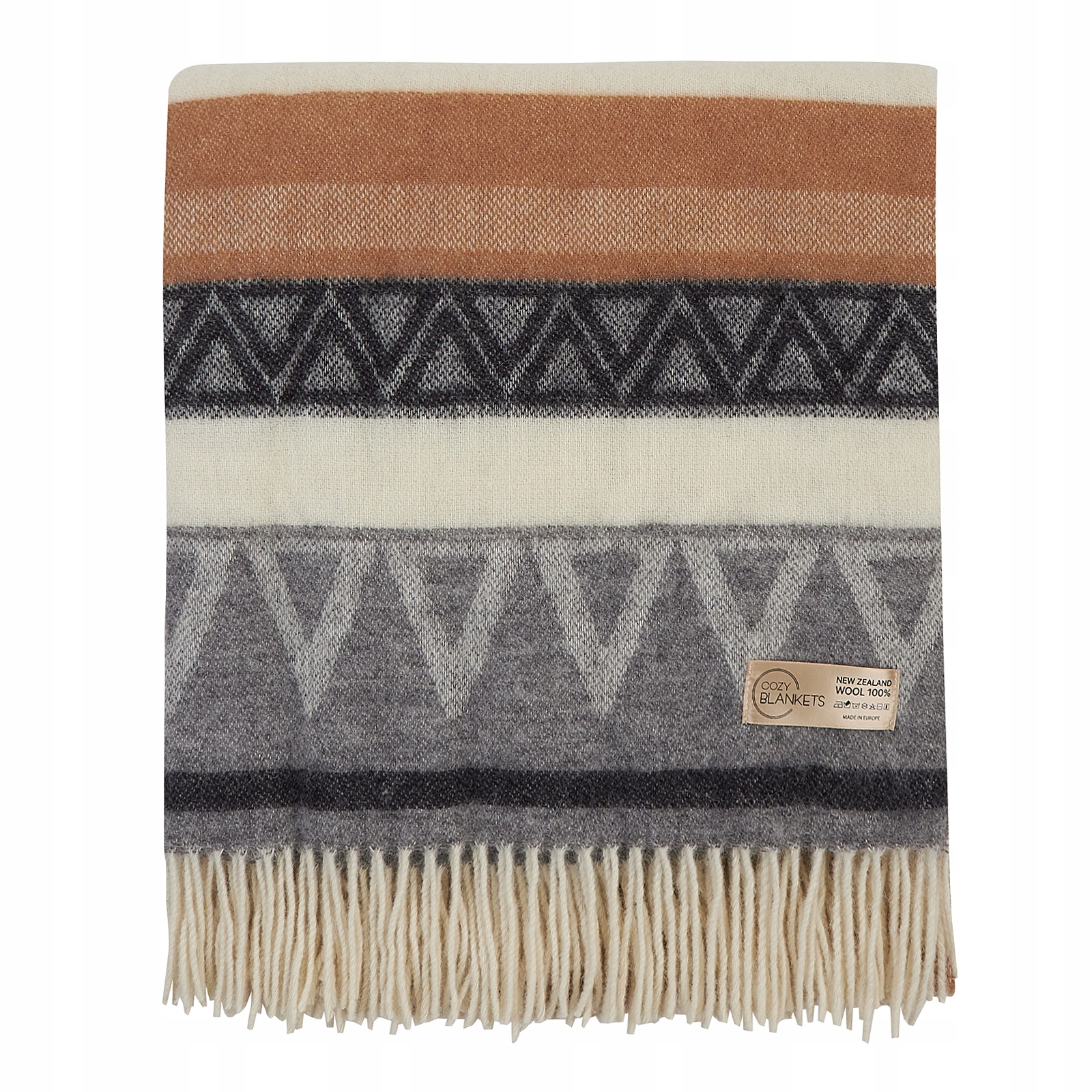 Koc Wełniany cieply pled 100% wełna 140x200 cm Cozy Blankets