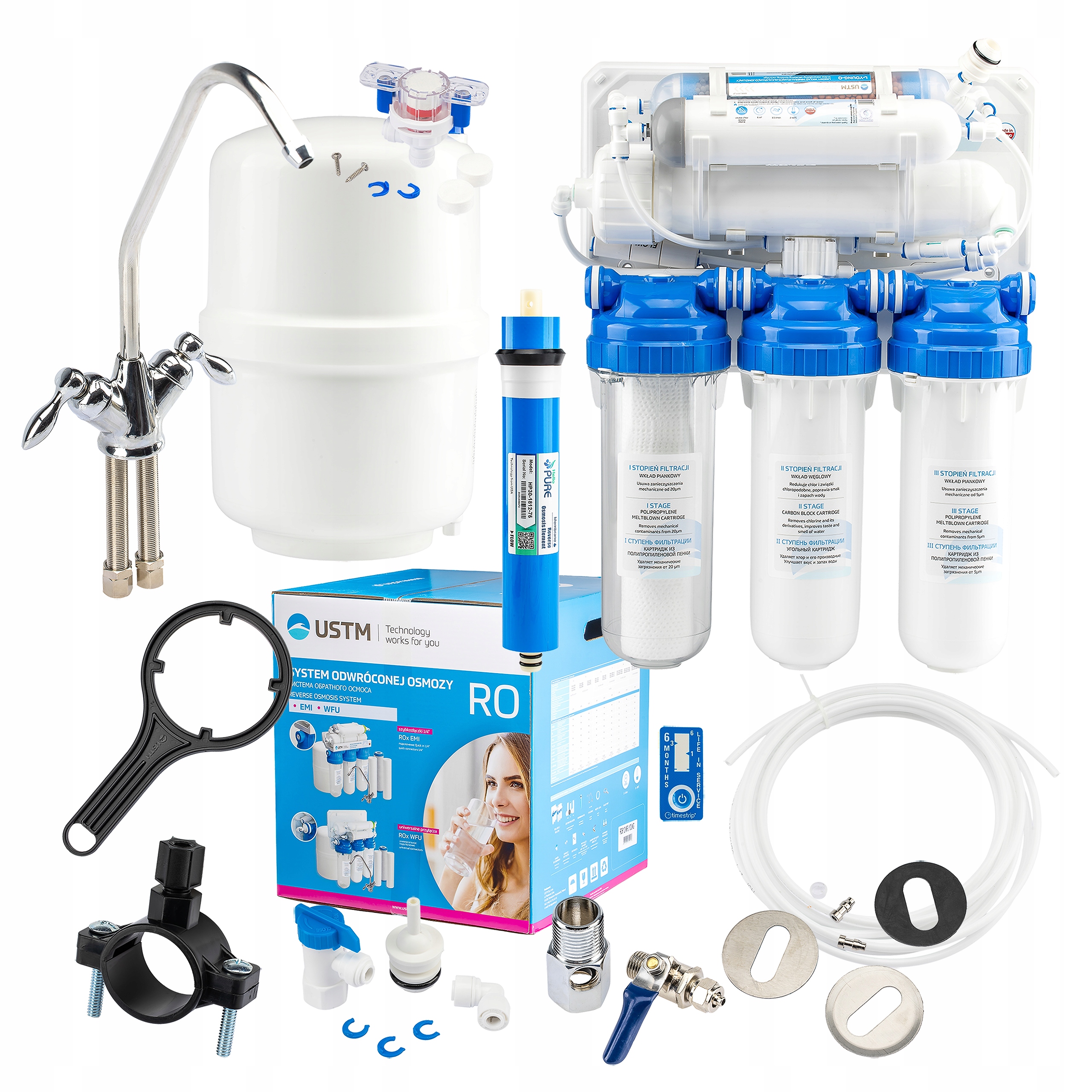 System Odwróconej Osmozy RO6 Whu Young Sześciostopniowy Komplet Zbiornk