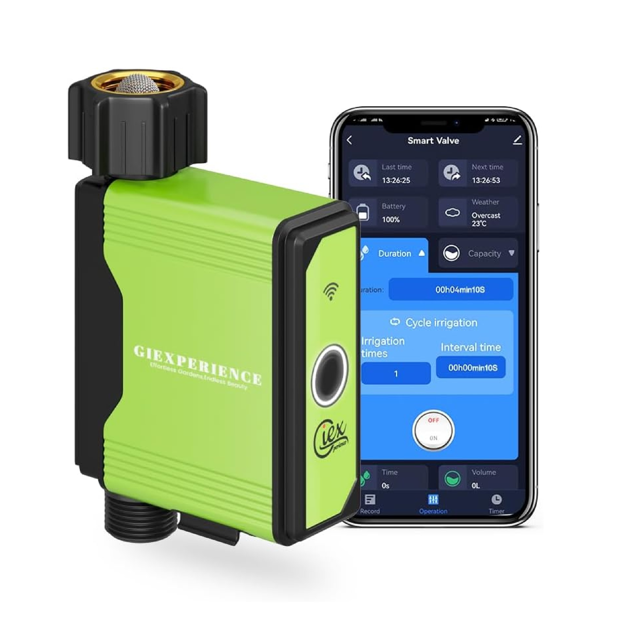 Ovládač zavlažovania Giex Zigbee GX-02, vstavaný prietokomer Tuya