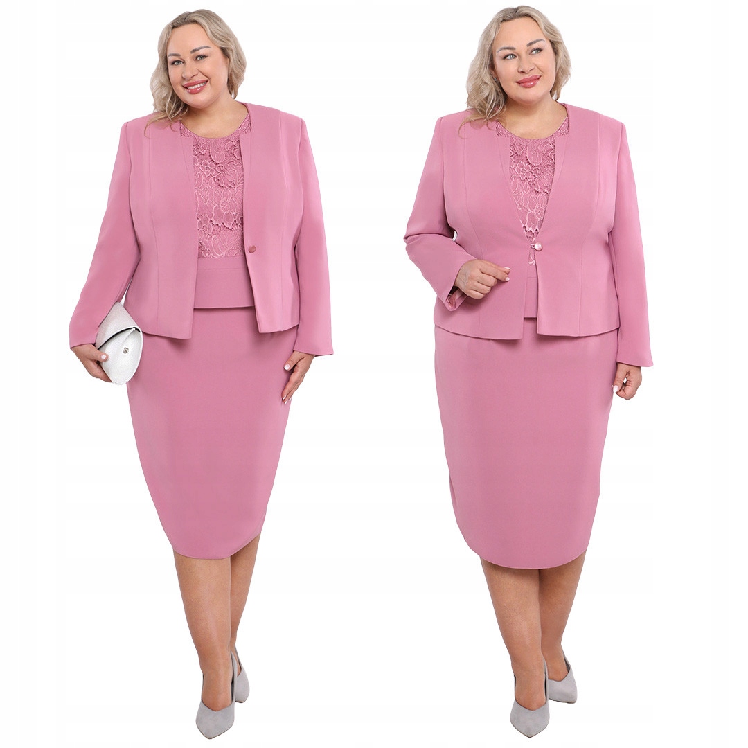 Třídílná růžová garsonka s baskinkou 56