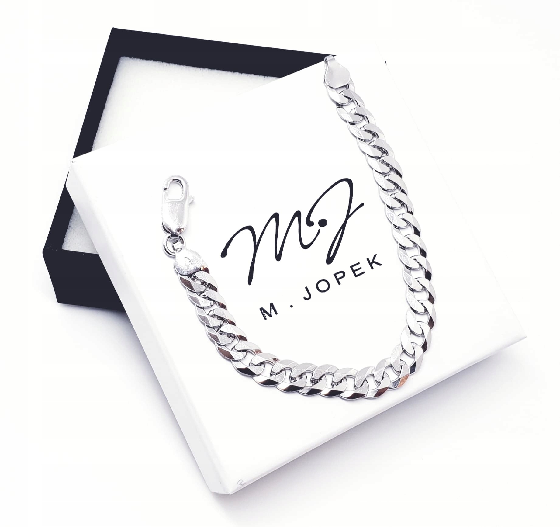 

Rodowana Srebrna Bransoleta Pancerka 6,3mm/20cm