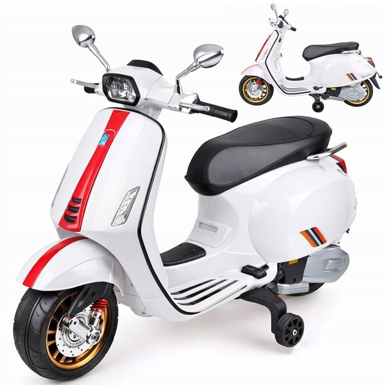 Motor skuter elektryczny Vespa na akumulator dla dziecka melodie PA0344