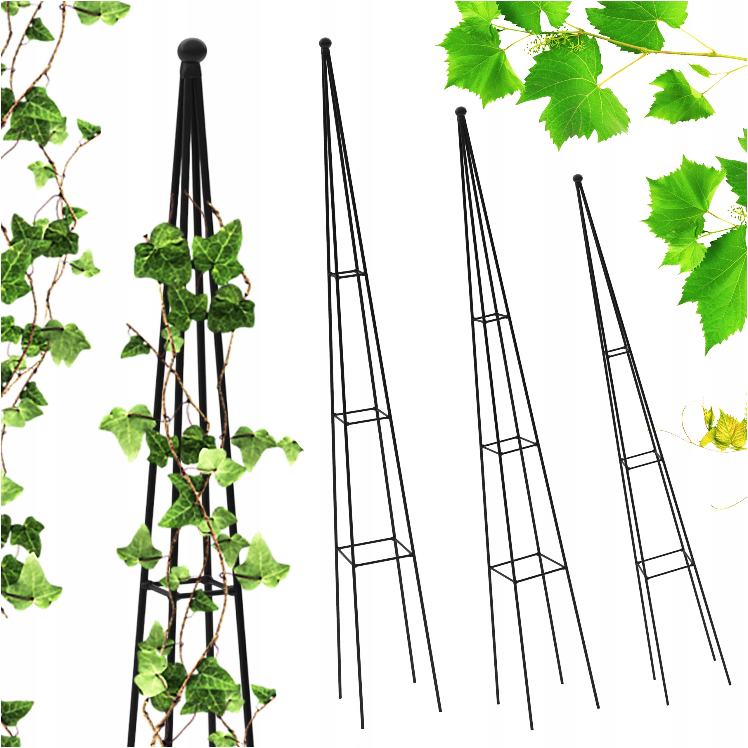 Podpera Pre Rastliny Hortenzie Paradajok Terasová Kovová 3 Kusy Stĺp