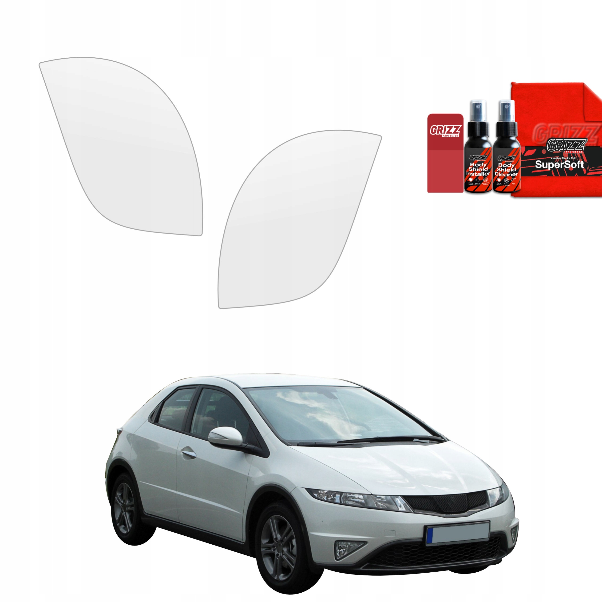 2v1 Fólie Ppf fólie na kola pro Honda Civic 8 Hatchback 5D (2009-2011)