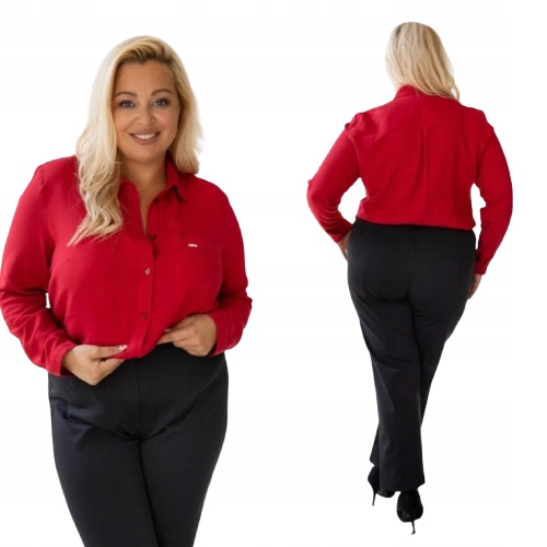 Klasická elegantní košile Sandra s jednoduchým střihem, červená velikost 46