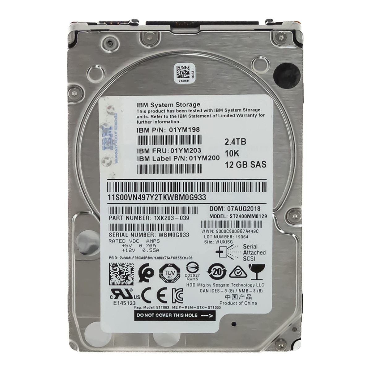 Ibm 01YM203 01YM198 2.4TB 10K 256MB SAS-3 2.5'' ST2400MM0129