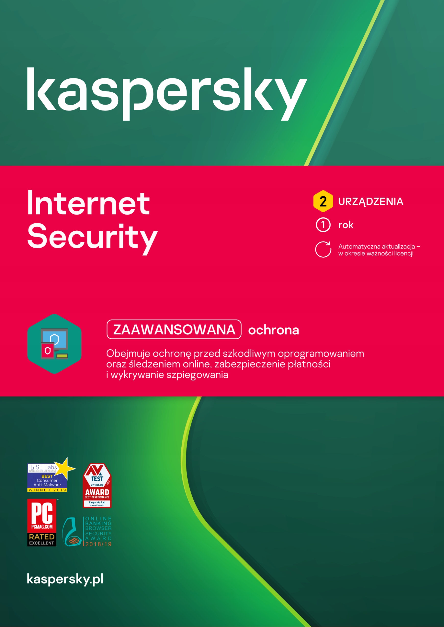 

Kaspersky Internet Security 2PC 1 rok kontynuacja