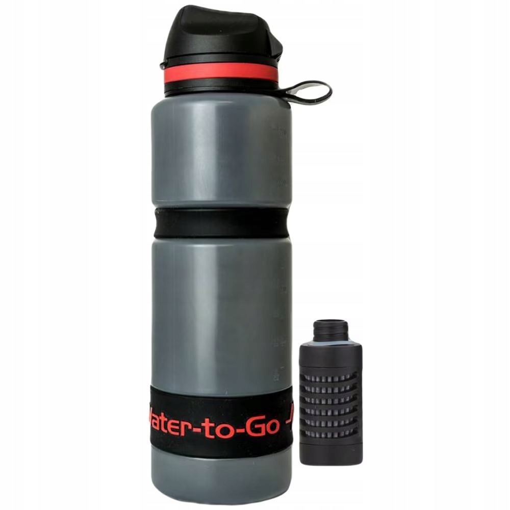 Láhev Na Pití s filtrem na vodu, fitrovací láhev Water-to-Go Active 750 ml červená