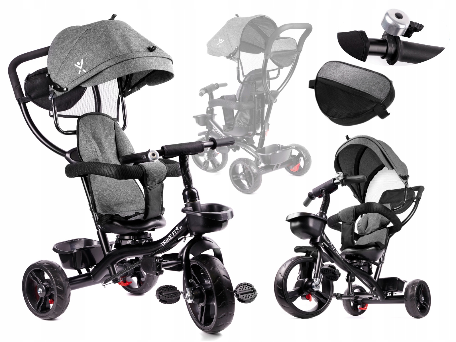 ТРЕХКОЛЕСНЫЙ ВЕЛОСИПЕД ДЛЯ ДЕТЕЙ ТРАЙК FIX V3 ПОВОРОТ