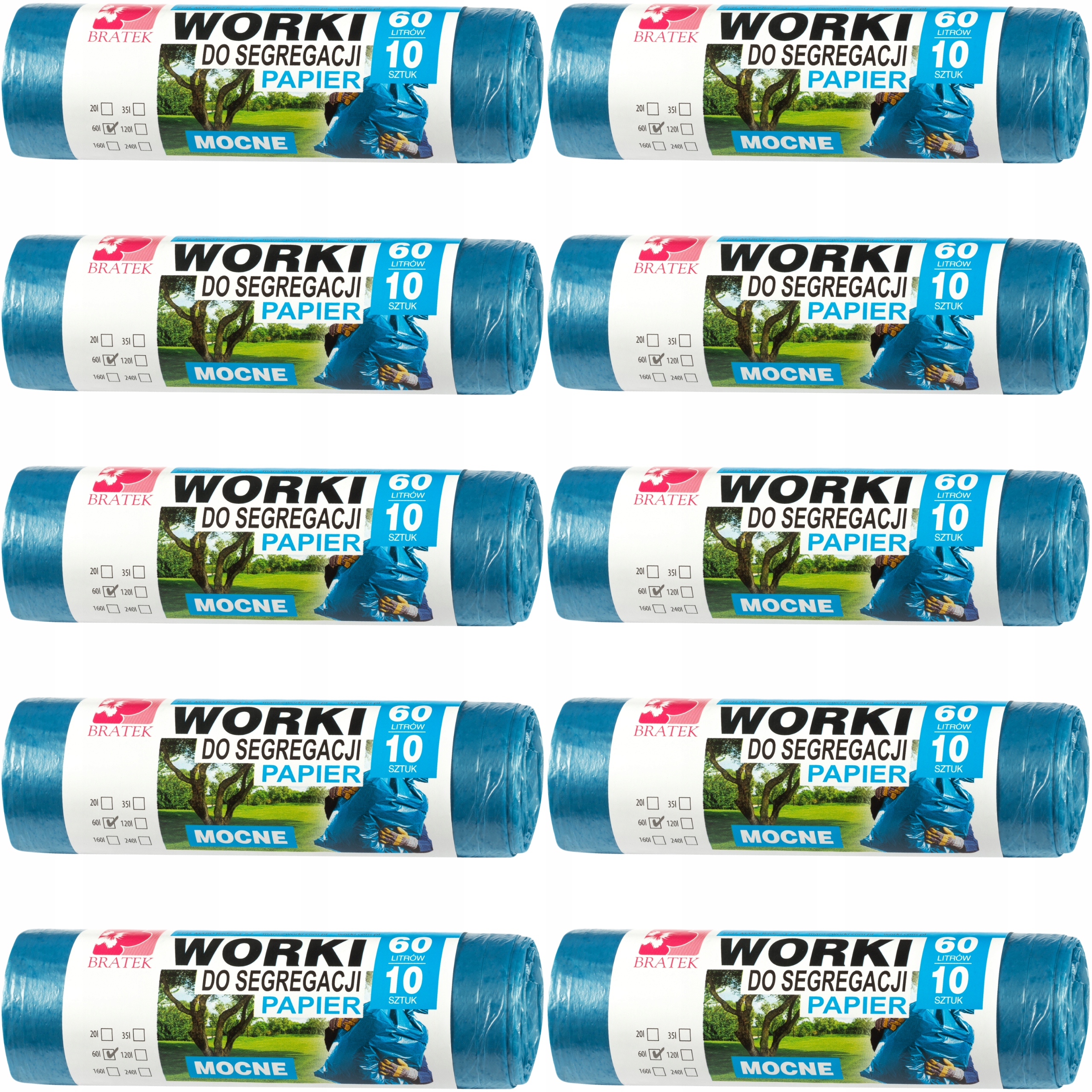 

Worki do segregacji Niebieskie odpady Papier 60L