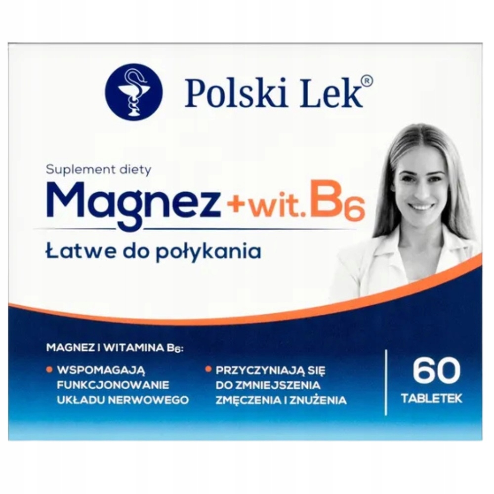 POLSKI LEK Magnez + wit. B6 witamina B6 60 tabletek