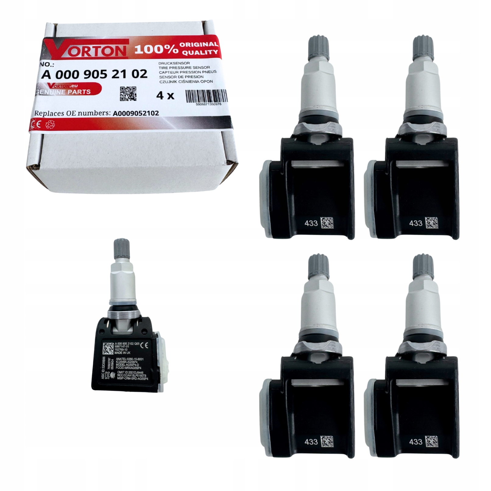 4X Senzor Tpms Snímač Tlaku V Pneumatikách Mercedes Cls C257 Amg C190 R190