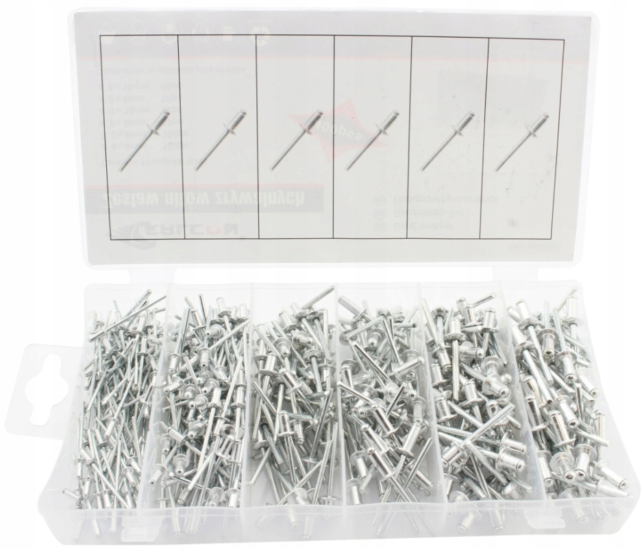 NITY ZESTAW NITÓW ALUMINIOWE ZRYWALNE NIT 400 SZT
