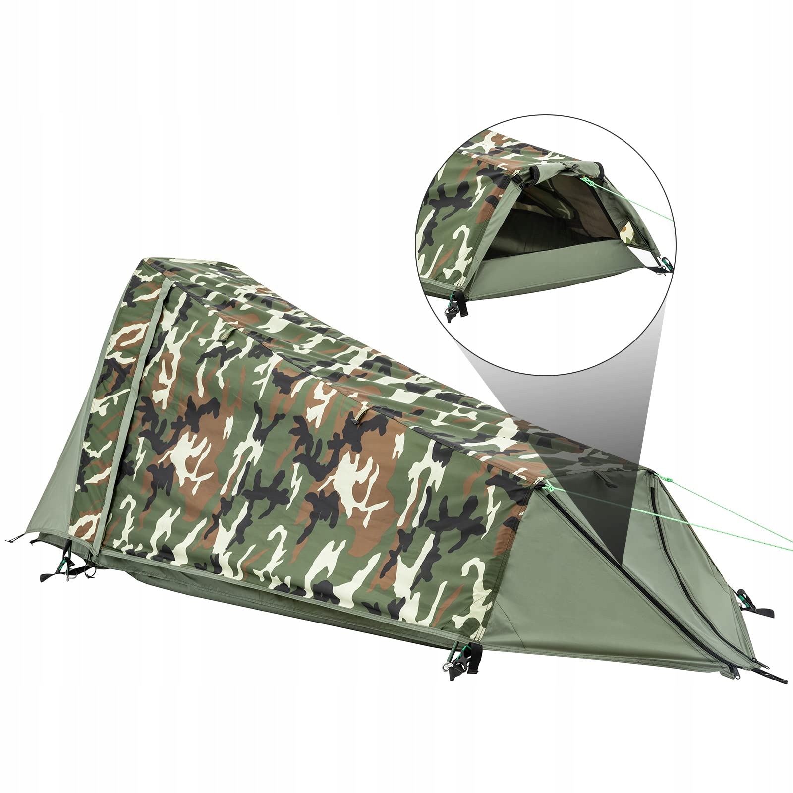 GEERTOP Lekki Namiot Jednoosobowy Biwakowy Trekkingowy Camouflage — miniatura 5