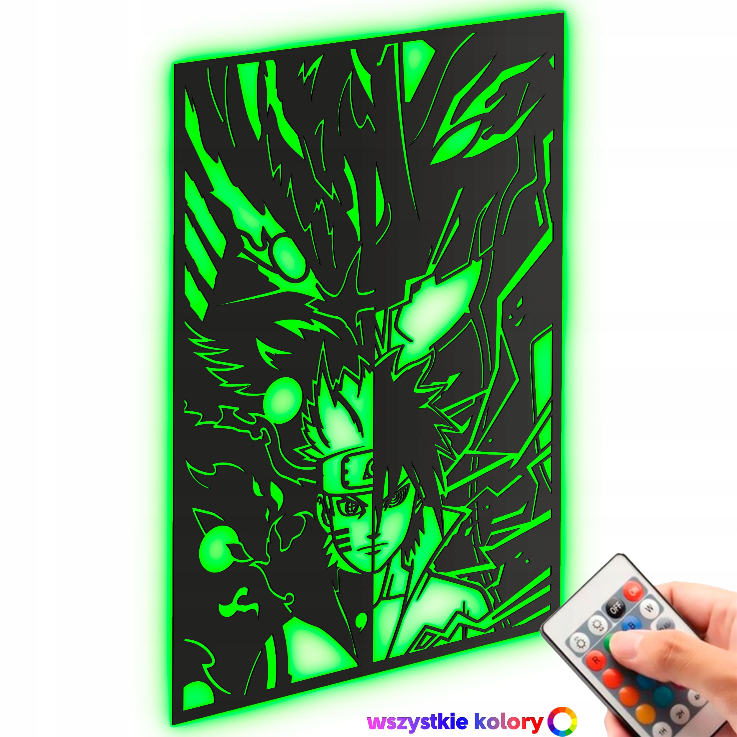 Dřevěný obraz Anime Naruto vs Sasuke Nástěnná Dekorace Noční Lampa Led