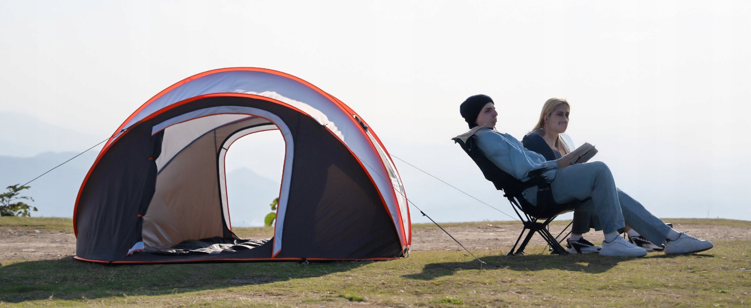 Mocny Namiot Turystyczny Kempingowy Na Biwak Duży 5-6 Osobowy Dwudrzwiowe