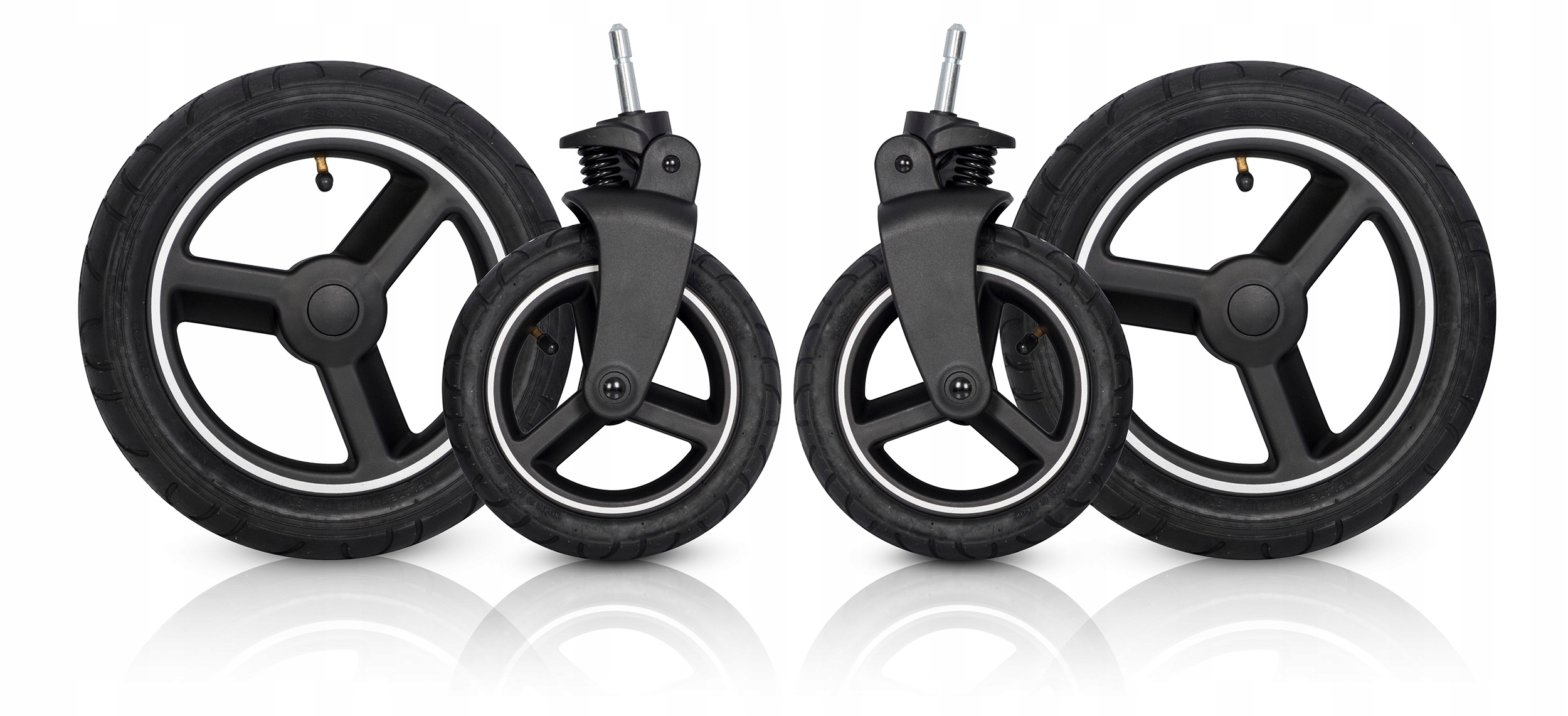 Koła Pompowane Do Wózka Dla Bliźniaków Rok Po Roku AVEC Cavoe Komplet Frost