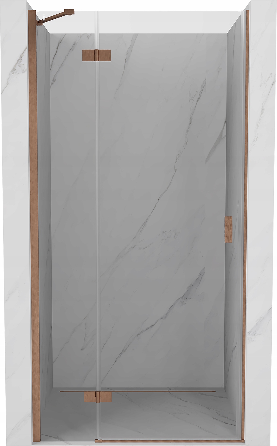 Mexen Mist-h Drzwi Prysznicowe Uchylne Lewe 115 CM Transparent Miedź