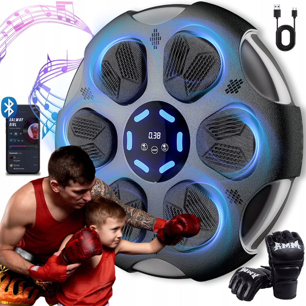 Hudební Boxovací Stroj Bluetooth S Rukavicemi V Tréninkové Boxerské Stěně