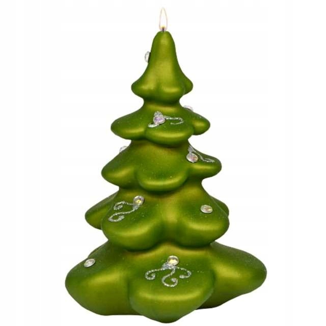 

świeczka świeca Choinka Cyrkonie zielona święta