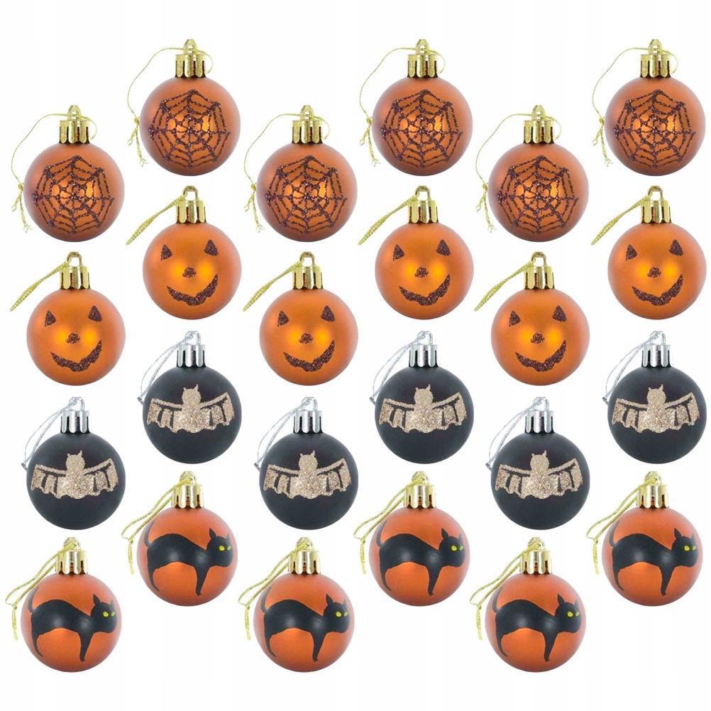 24 Szt. Dekoracje Na Halloween Drzewa Wiszące Kule