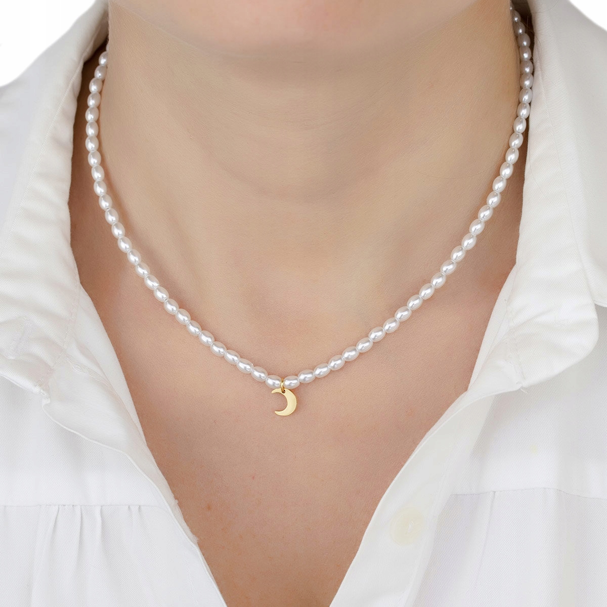 

Naszyjnik perły Stal Szlachetna Pozłacana księżyc