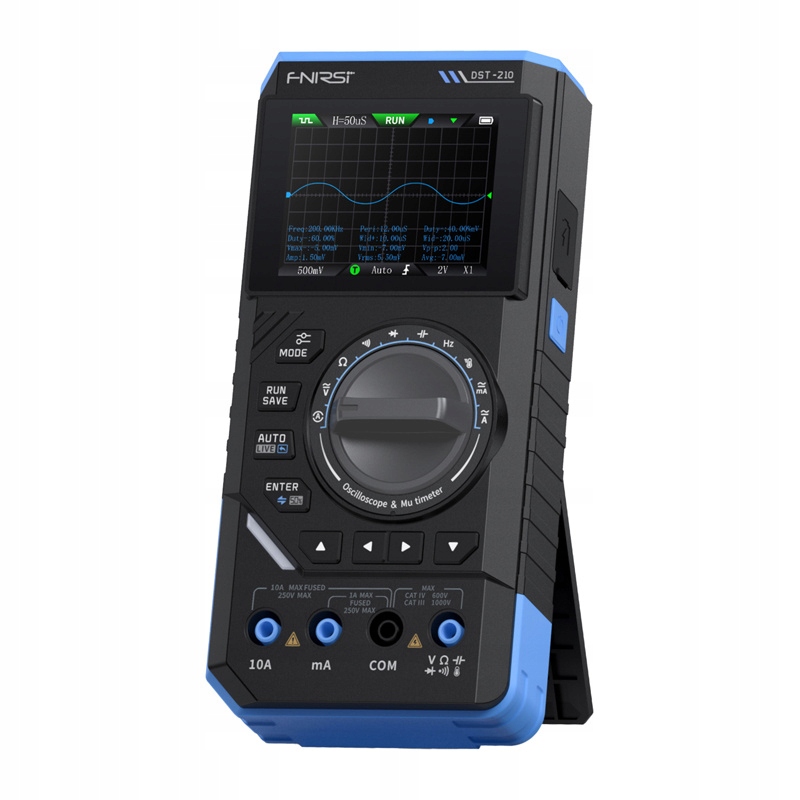 Fnirsi DST-210 Multimetr True Rms Osciloskop Dds 3W1 10MHz Tft Usb-c