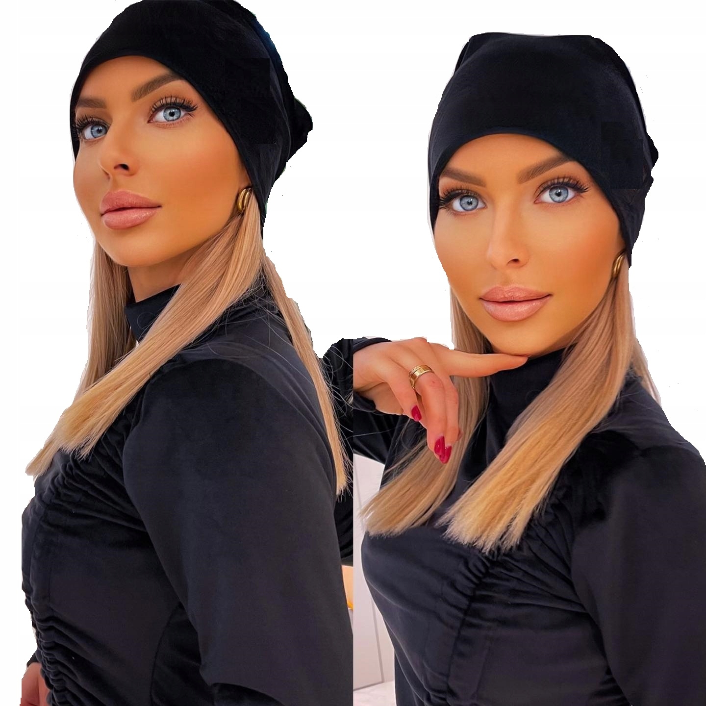 

Czapka Welurowa Welur Ciepła