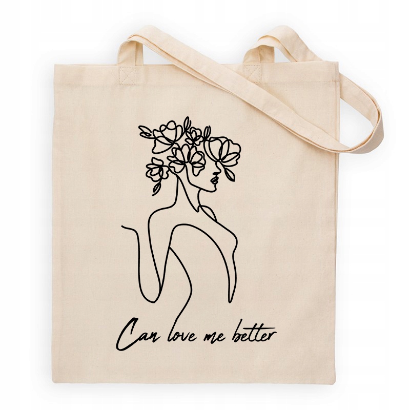 

Torba Eko Beżowa Nadruk Love Me Dużo Wzorów