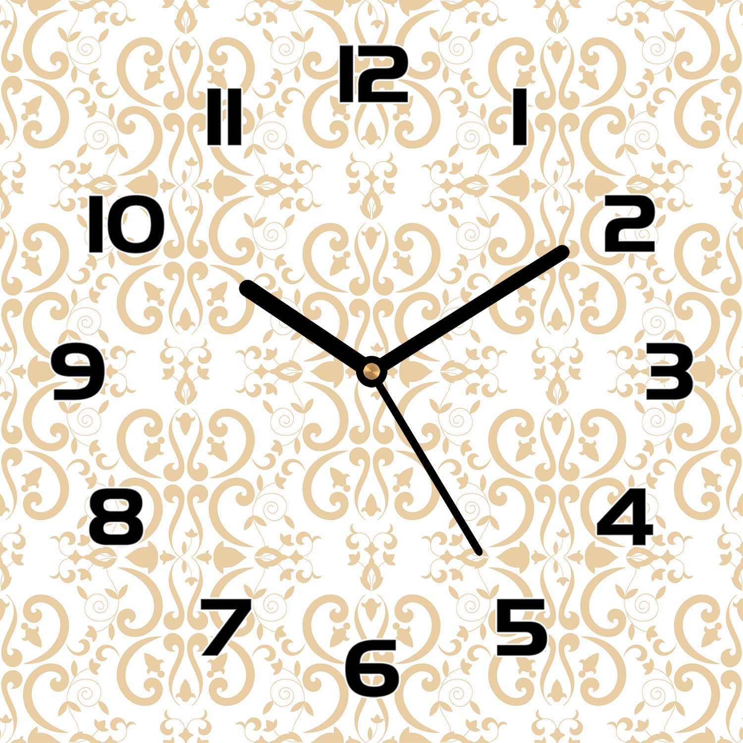 

Zegar szklany kwadratowy Barokowy złoty wzór 30x30