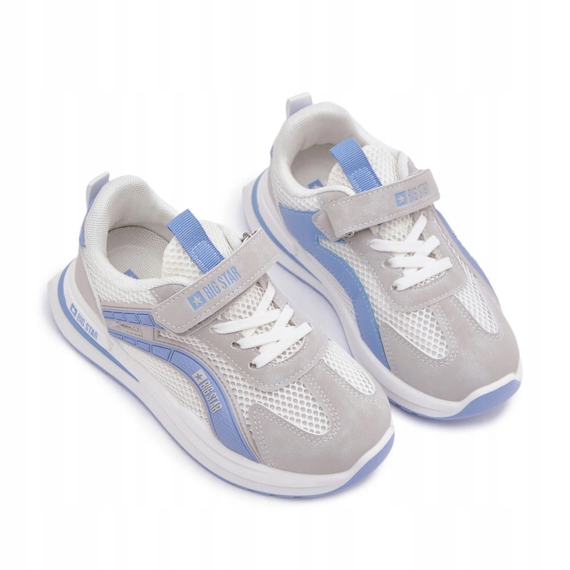 Buty Sportowe Dziecięce Na Rzep Big Star Hi-poly System Biało-niebieskie 34