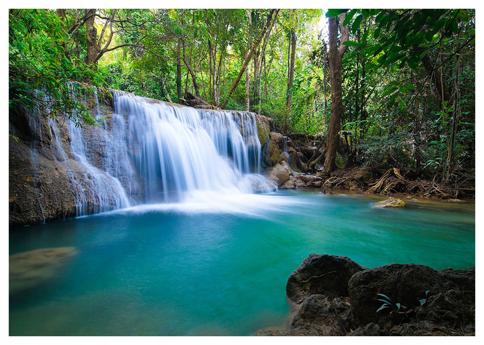 Vliesová fototapeta Tropický vodopád so zelenou farbou 368x254 lepidlo