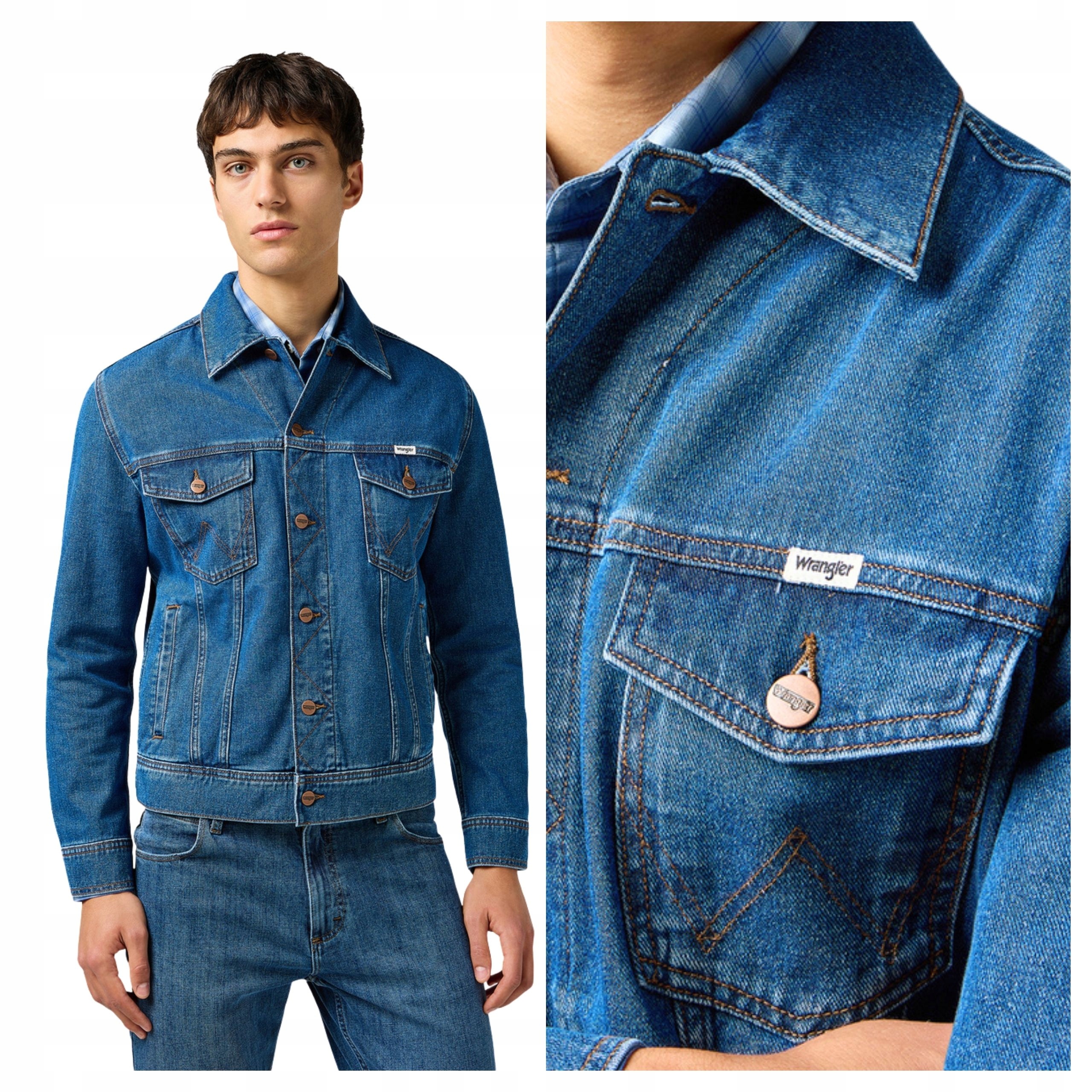 Pánská bunda Wrangler Classic Jeansová bunda Stonewash Regular Fit L