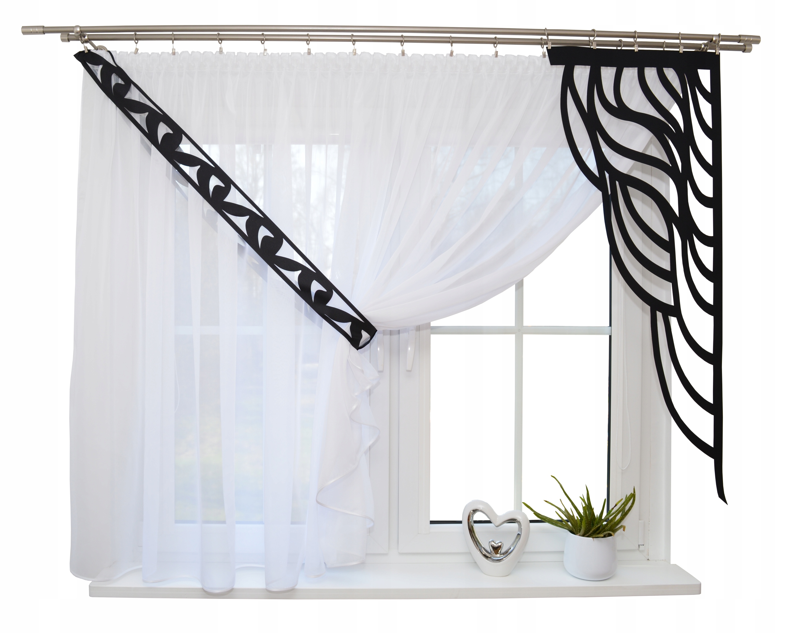 

Firana Nowoczesna salon sypialnia Ażur 4 czerń