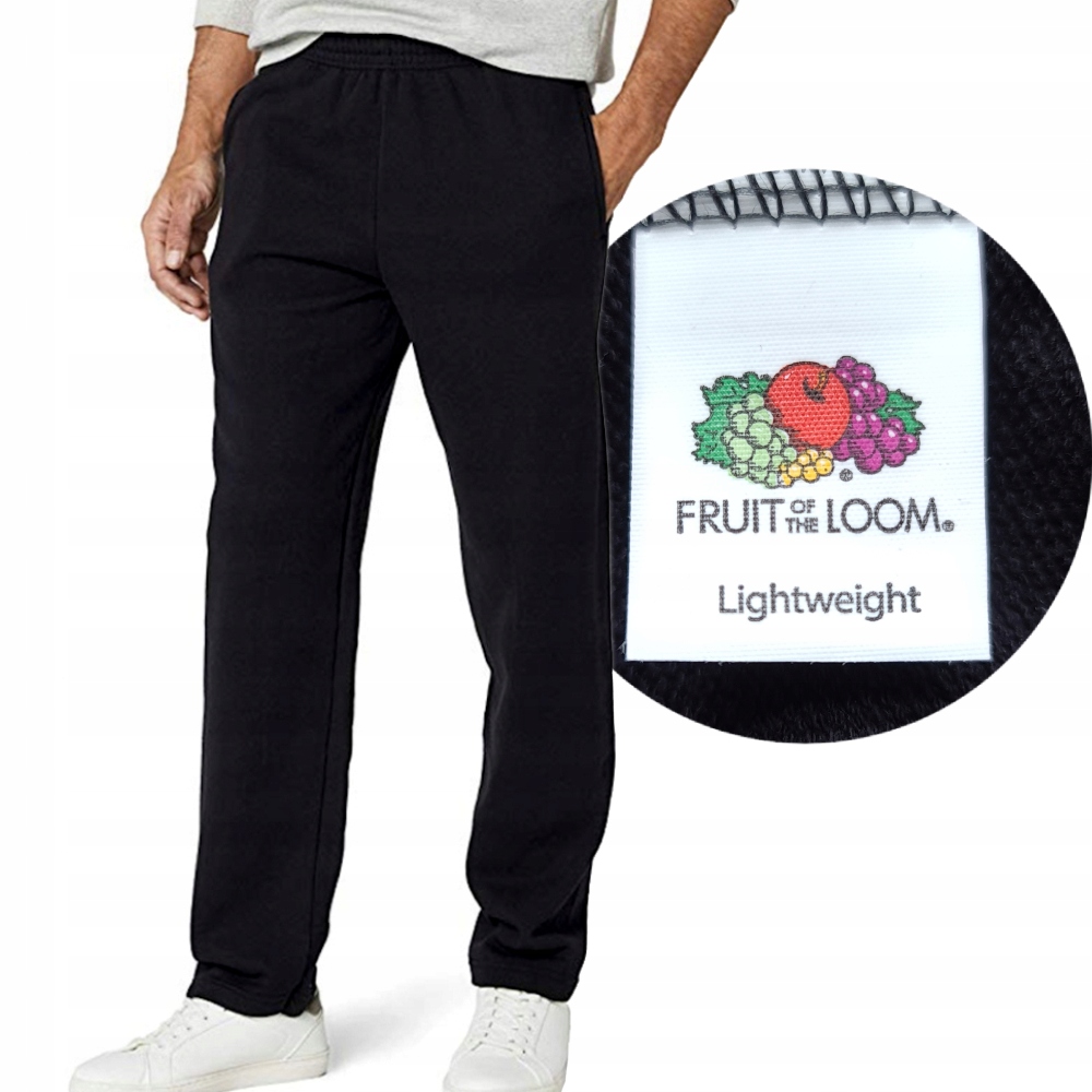 FRUIT OF THE LOOM SPODNIE DRESOWE LEKKIE Black S Materiał dominujący bawełna
