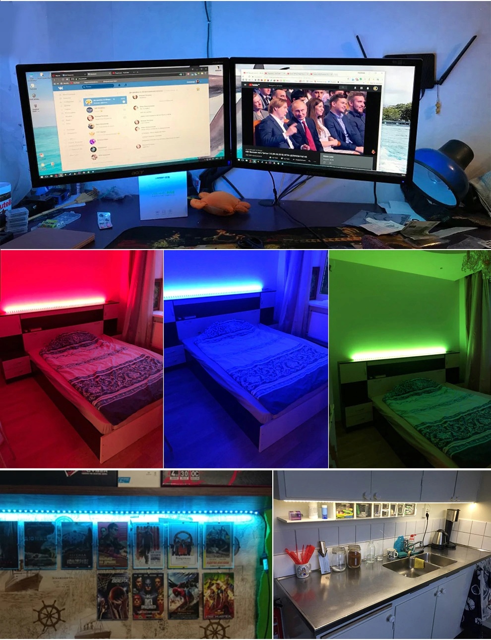 TAŚMA LED RGB USB PILOT 1M PODŚWIETLENIE TV 5V Moc 5 W