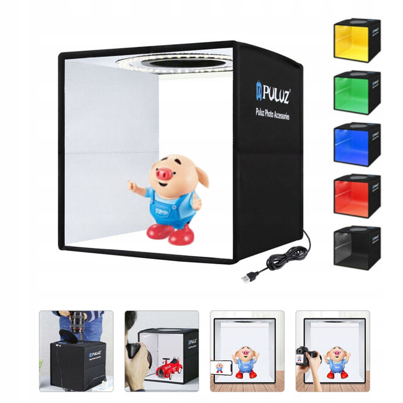 

Namiot Bezcieniowy Studio Zdjęć Lampy Led +12 Tła