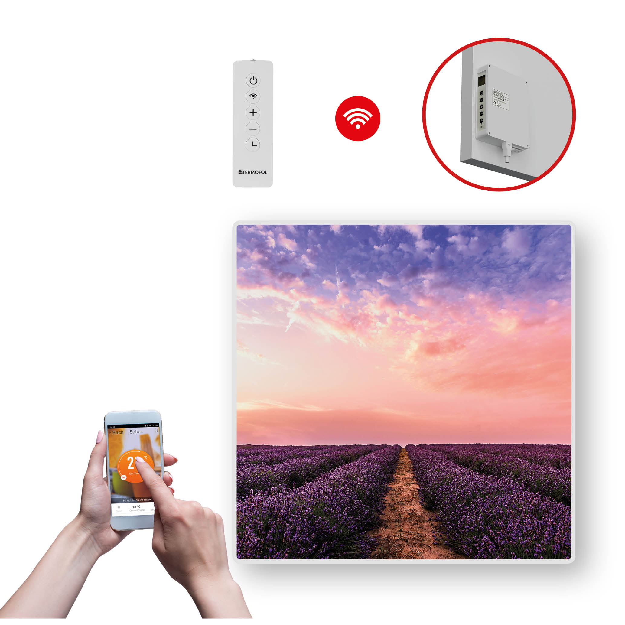 Dekoračný infračervený Ohrievací Panel s výkonom 350 W a Wifi
