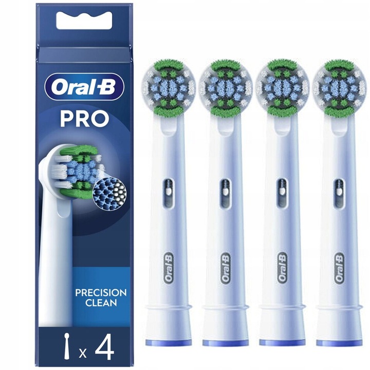 4 Szt Oral-b Pro Precision Clean Końcówki Do Szczoteczki Białe