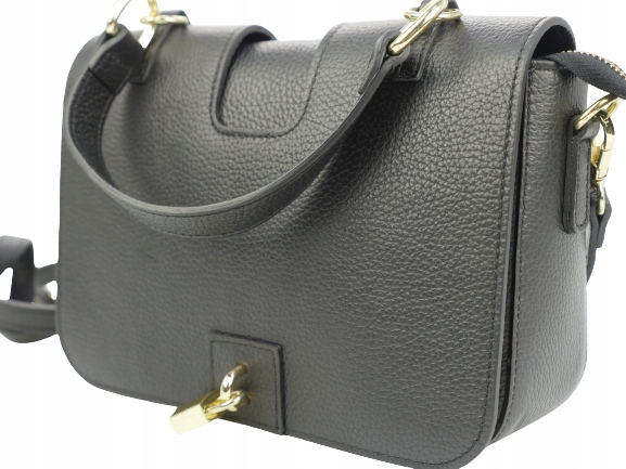 VERA PELLE ITALY Torebka kuferek listonoszka skóra