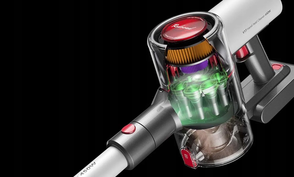 REDROAD V17 ODKURZACZ PIONOWY BEZWORKOWY RĘCZNY BEZPRZEODOWY 26500Pa HEPA Moc 450 W