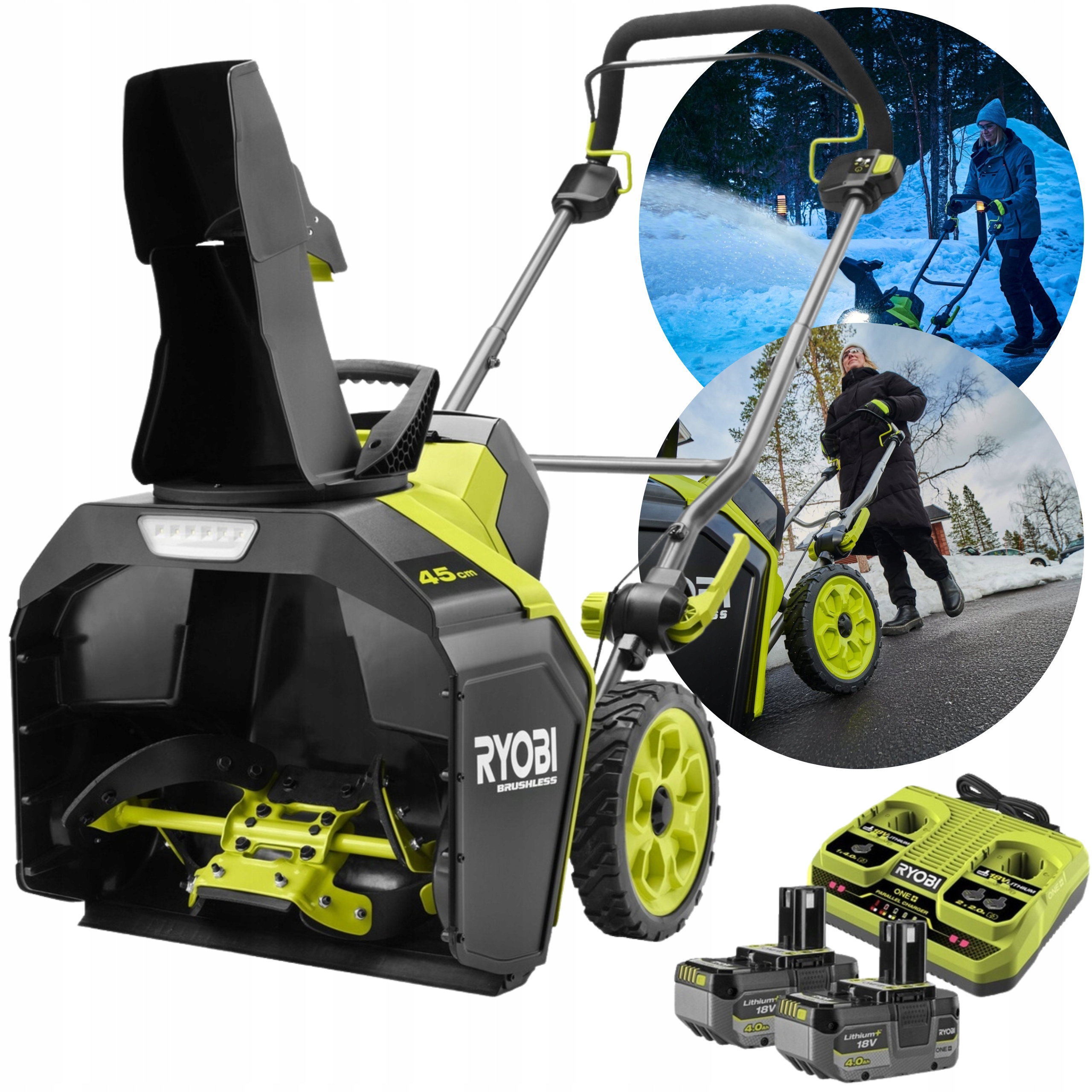 Odśnieżarka Akumulatorowa 45CM 18V 2x4,0AH Ryobi RY18STX45A-240 5133006814