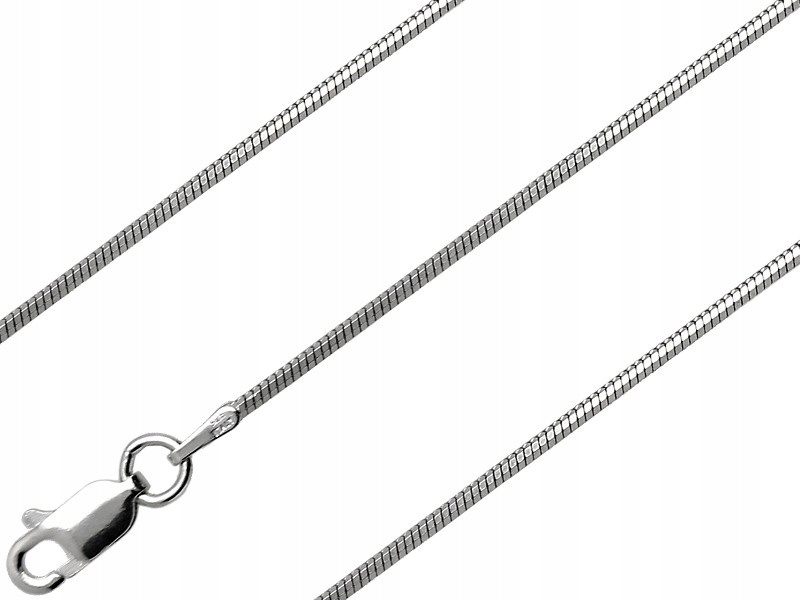 

Łańcuszek Żmijka Rodowana 38CM 1,2MM Srebro 925