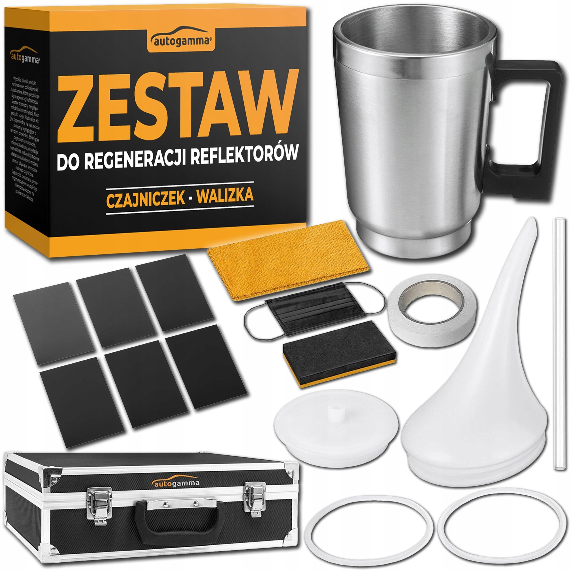 Zestaw do regeneracji renowacji reflektorów samochodowych Czajnik Walizka