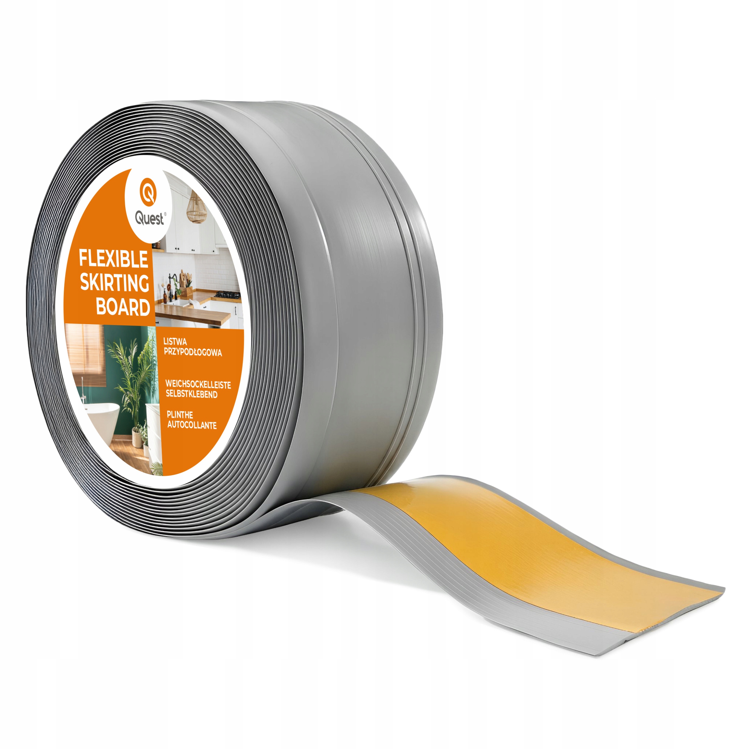 Samolepiaca soklová lišta z Pvc, lišta Dekor, 70x20 mm, šedá, 10 m