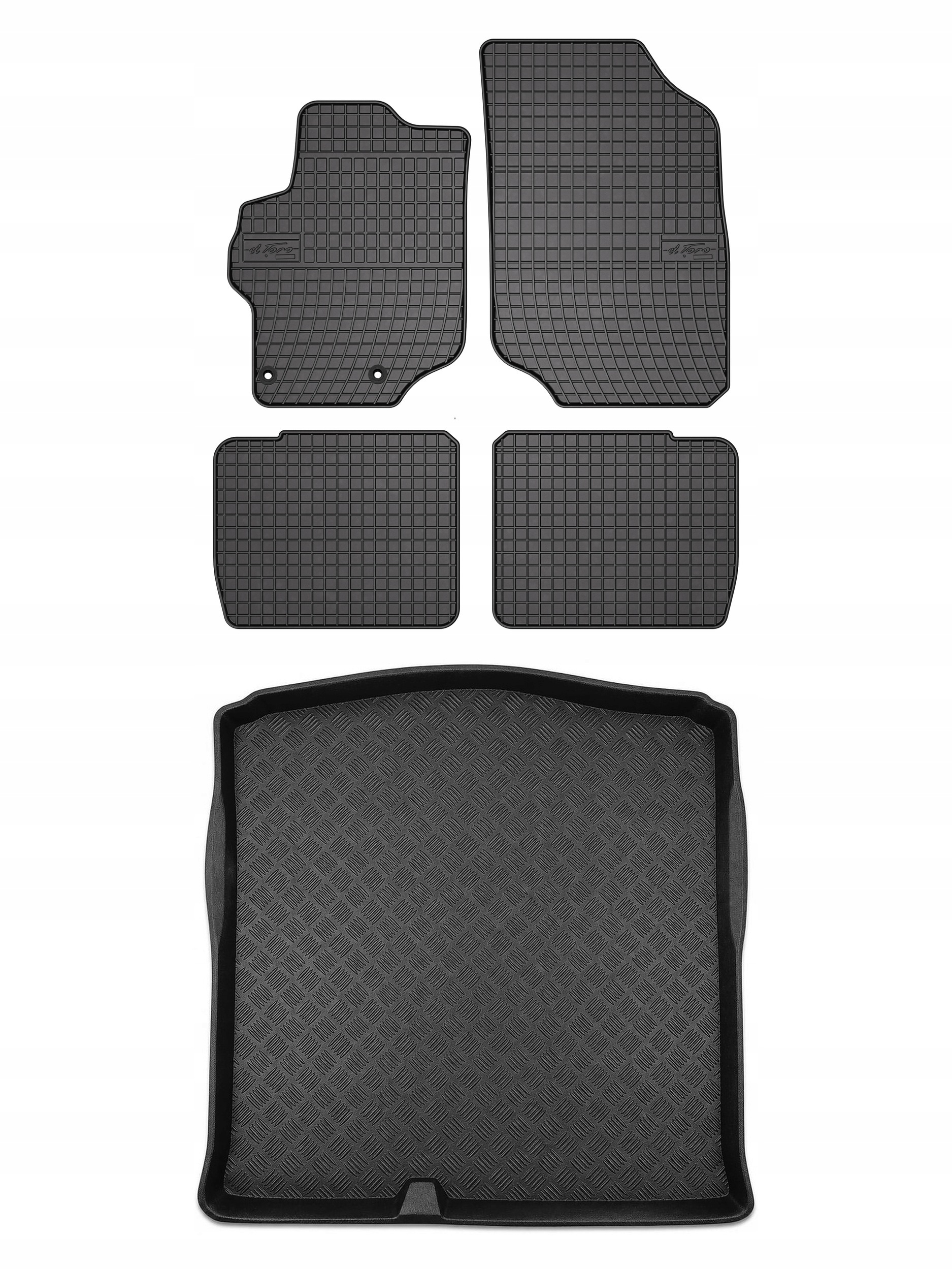 Gumové koberce SolidPRO rohož do kufru pro: Citroen C-Elysee 2012- 5 ks