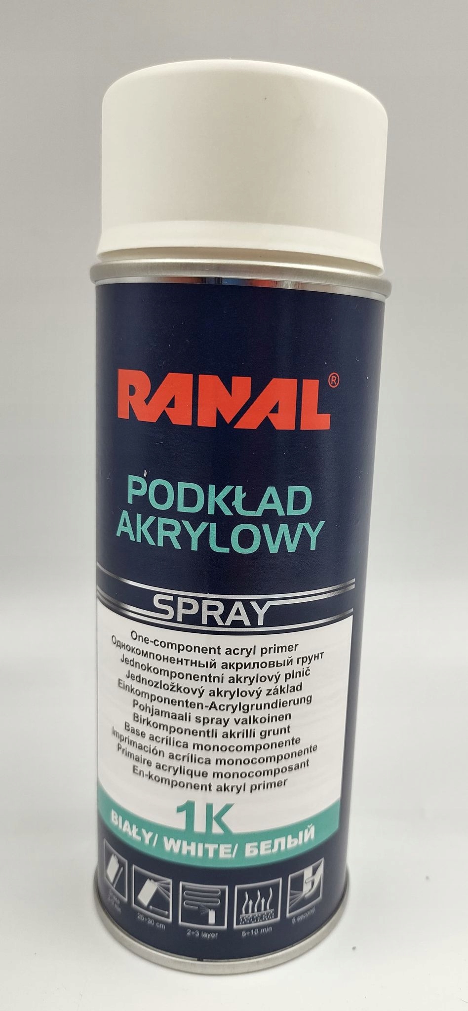 

Ranal Podkład akrylowy 1K spray 400ml biały