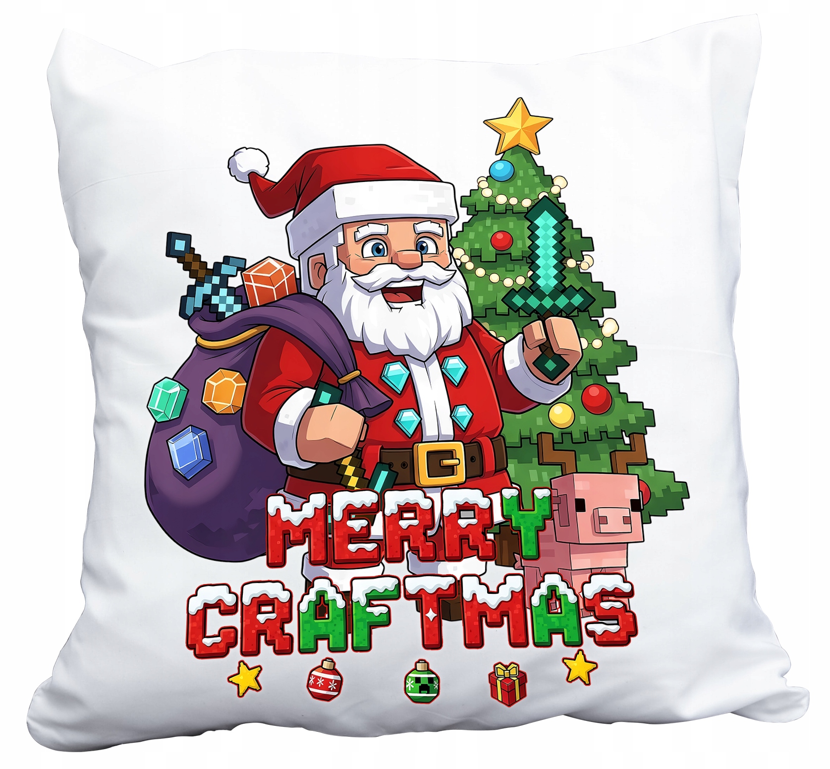 Polštář Pixely Vánoční Vánoce Pro Dítě Dárek Jméno